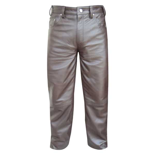 Brown Jeans Style Leather Trousers for 
